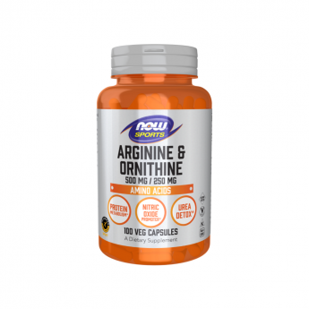 Аминокислота L-Аргинин + L-Орнитин NOW FOODS Arginine + Ornithine 100 капсул Аминокислота L-Аргинин + L-Орнитин NOW FOODS Arginine + Ornithine 100 капсул