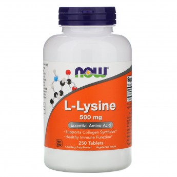 Аминокислота L‑Лизин NOW FOODS L‑LYSINE 500 мг 250 таблеток Аминокислота L‑Лизин NOW FOODS L‑LYSINE 500 мг 250 таблеток