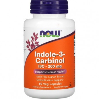 Индол 3-карбинол NOW FOODS INDOLE-3-CARBINOL, 200 мг - 60 капсул
