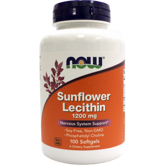 Лецитин NOW FOODS LECITHIN SUNFLOWER, 1200 мг, 100 капсул NS29644
